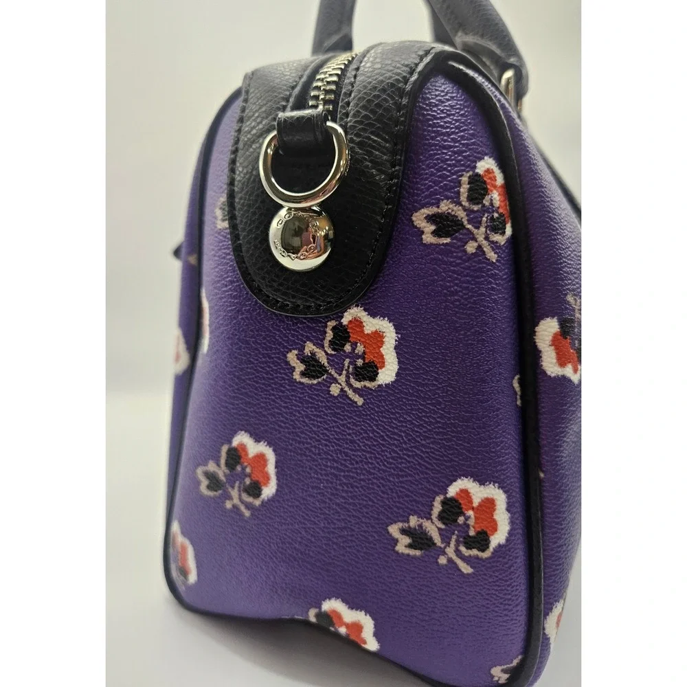 NWT Coach Mini Bennett Satchel Bramble Rose Print with Removable Strap One Flaw!